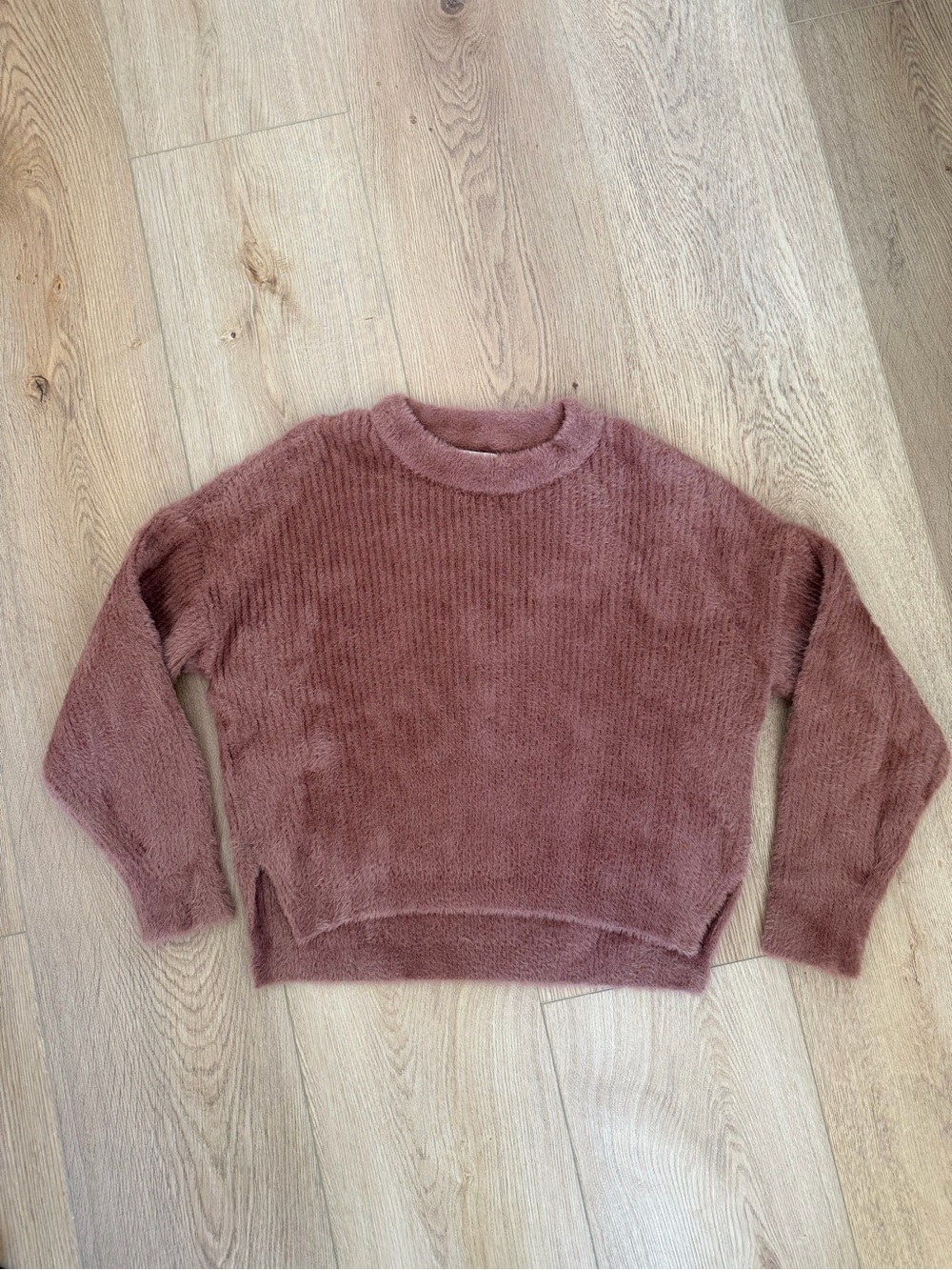 A&F Fuzzy Ribbed Crewneck Sweater - Picture 3 of 5